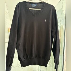 Polo Ralph Lauren Black V-Neck Sweater for Men